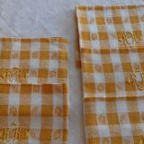 6 damask towels, monogrammed RR