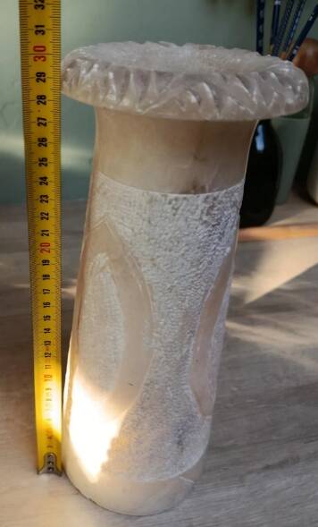 Vintage Alabaster Vase Hand-Carved - Bayca Edition