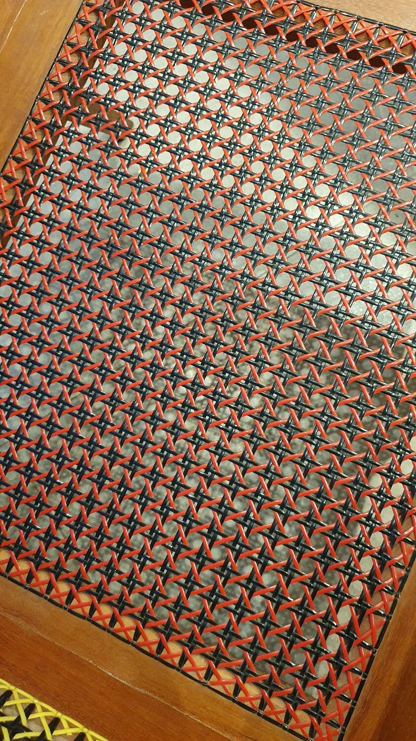 Mahogany cane armchair from the 60s