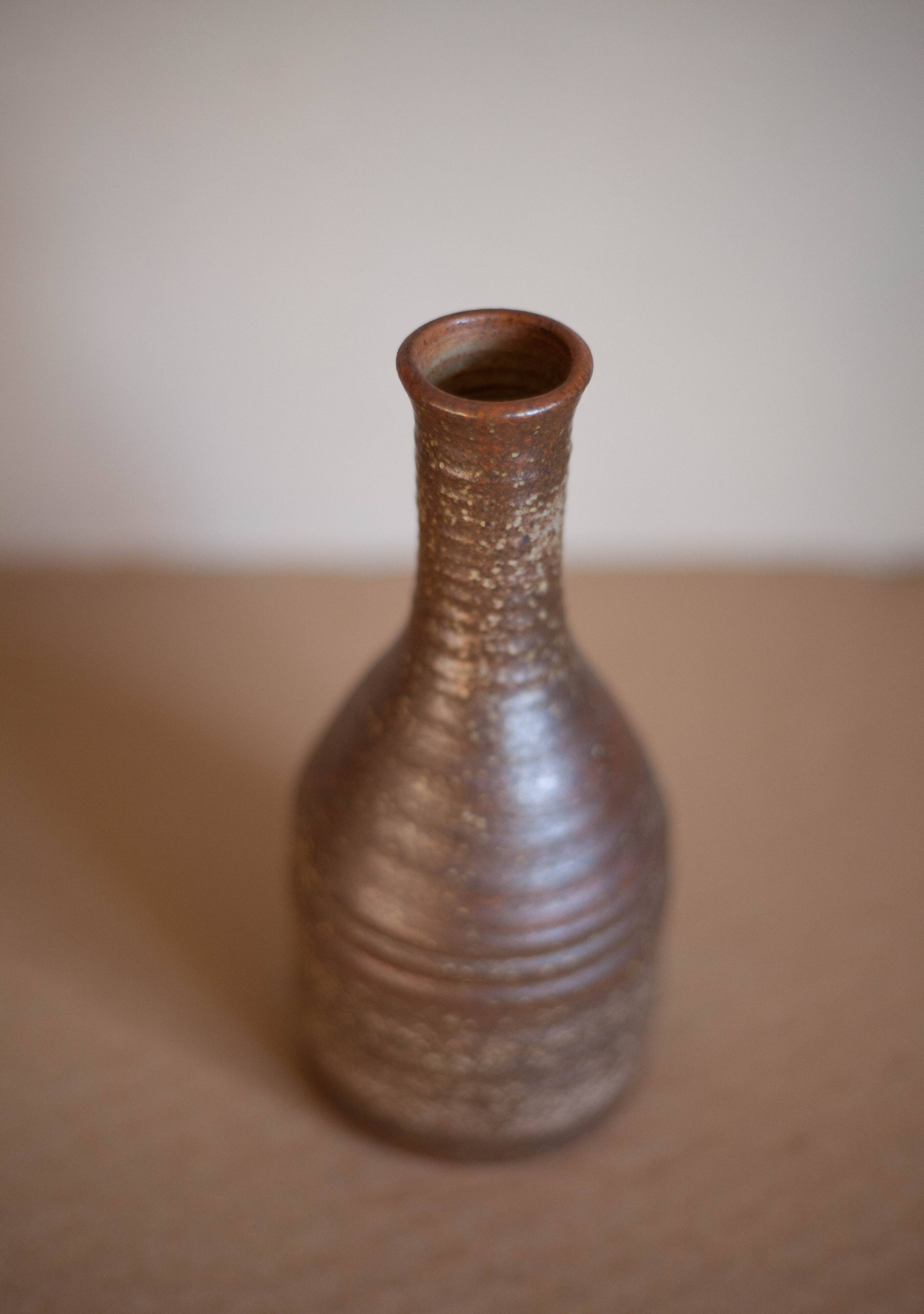 Sandstone vase from Fontgombault Abbey, decorative vase, flower pot, collection, 70's
