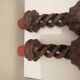 Vintage carved wooden candle holder