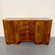 Antique walnut sideboard in Art Deco style from the 1930s.