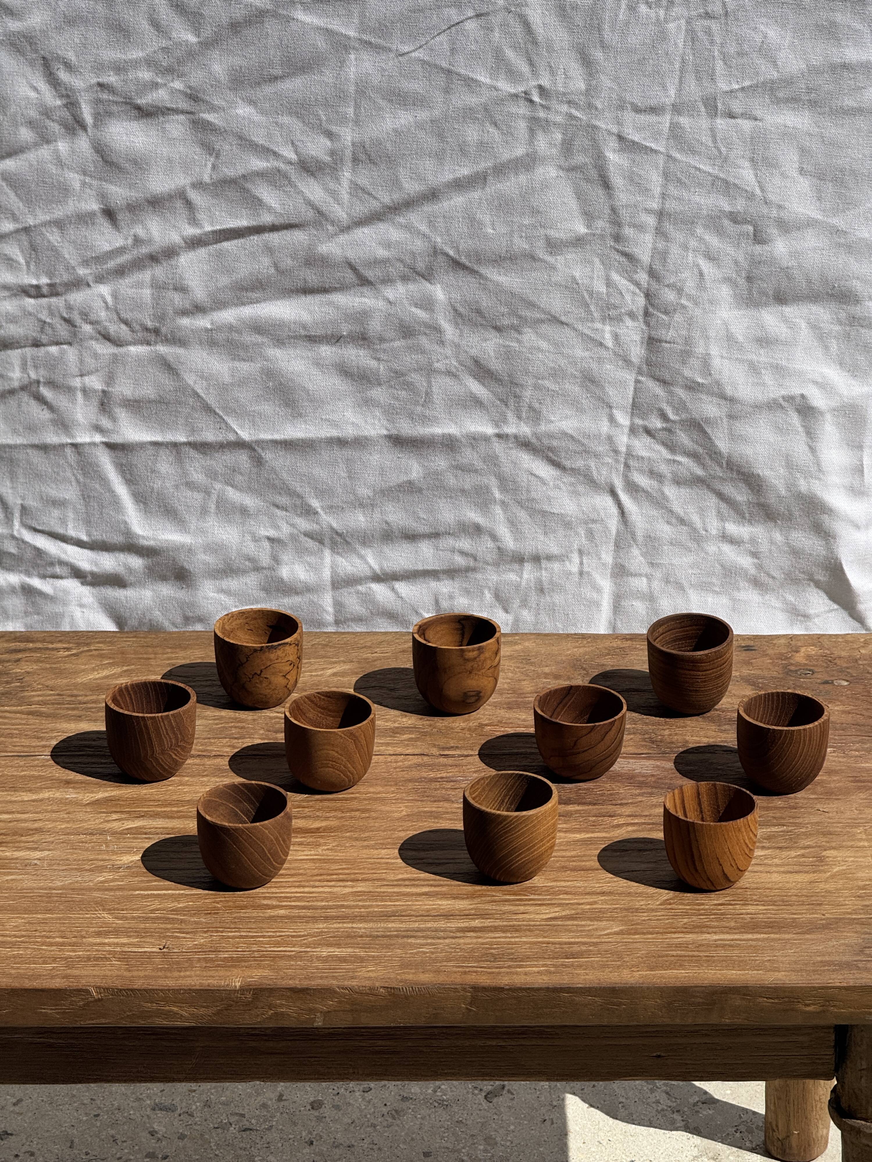 Mini cup, saucer or egg cup in teak H5 D5
