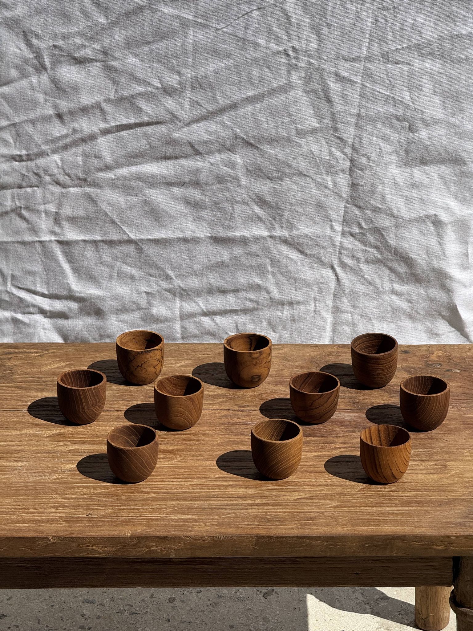Mini tasse, coupelle ou coquetier en teck H5 D5