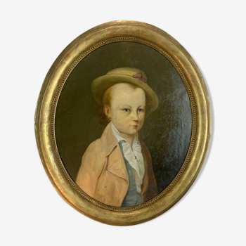 Oil on canvas oval late eighteenth portrait from château de Brialy