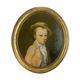 Oil on canvas oval late eighteenth portrait from château de Brialy