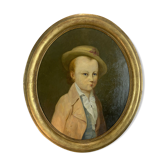 Oil on canvas oval late eighteenth portrait from château de Brialy