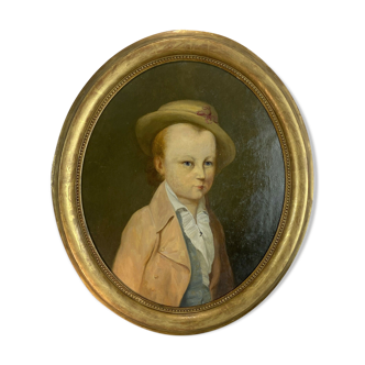 Oil on canvas oval late eighteenth portrait from château de Brialy