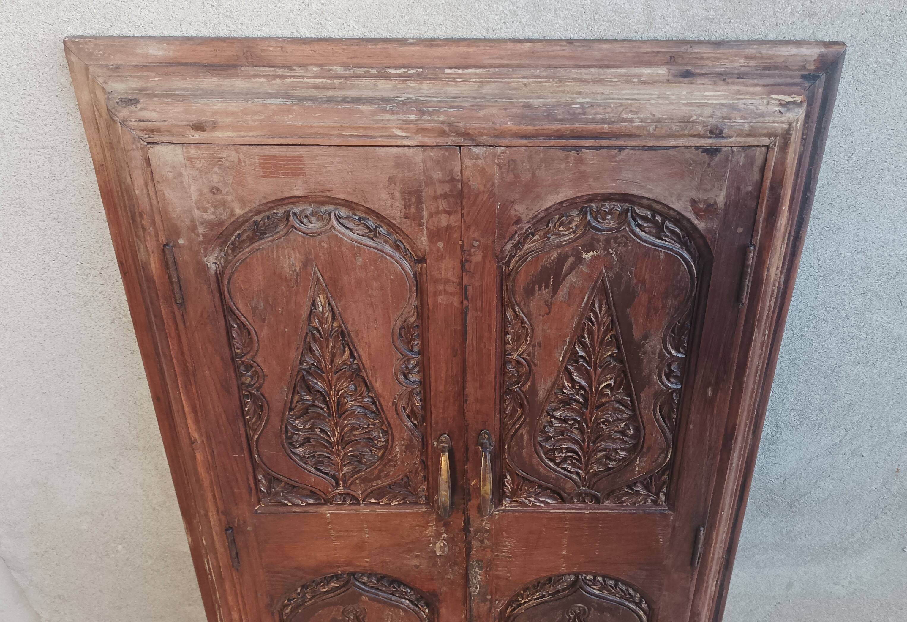 Old cupboard doors, beech wall bookcase (1)