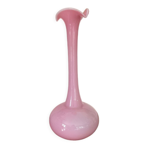 Vase en opaline rose 32,5cm
