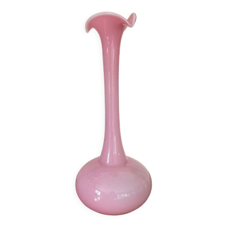 Vase en opaline  rose 32,5cm