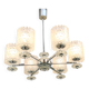 Vintage Austrian Glass Chandelier: Mid-Century Modern Embossed Pendant Lamp