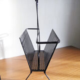 Black magazine door Mathieu Mategot in perforated metal 50s