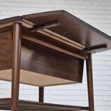 1950s, Danish foldable coffee table with drawer and shelf, original condition.