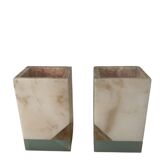 Pair of Art Deco marble and onyx bookends