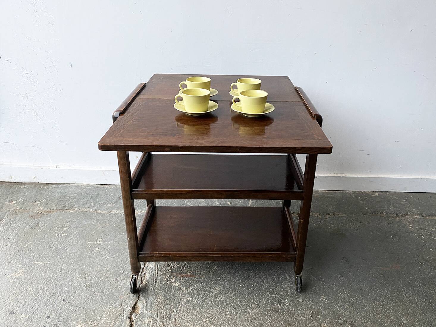 Desserte extensible ou table d'appoint Art Déco vintage des années 1930