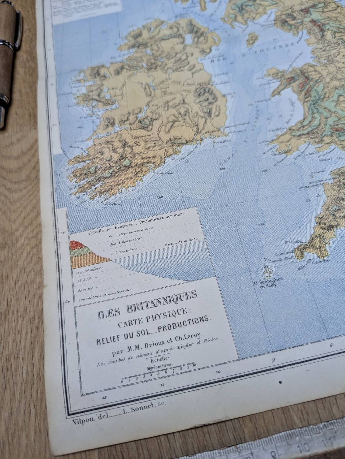 The British Isles, original map printed in 1879.
