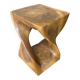Stool no. 1 in solid raw walnut wood, carved from the mass, 1970.