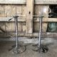 Pair Stool Foot Bar Tulip Metal Chrome + Seat Plexi Transparent Vintage