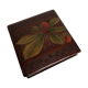Wooden jewelry box and leather top with patterns