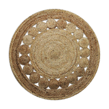 Tapis rond en jute motif ajouré 90 cm
