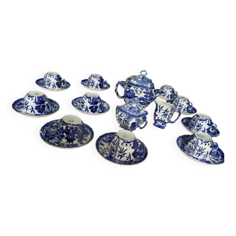 Service à thé/café ancien Villeroy et Bosh motifs Asie bleu