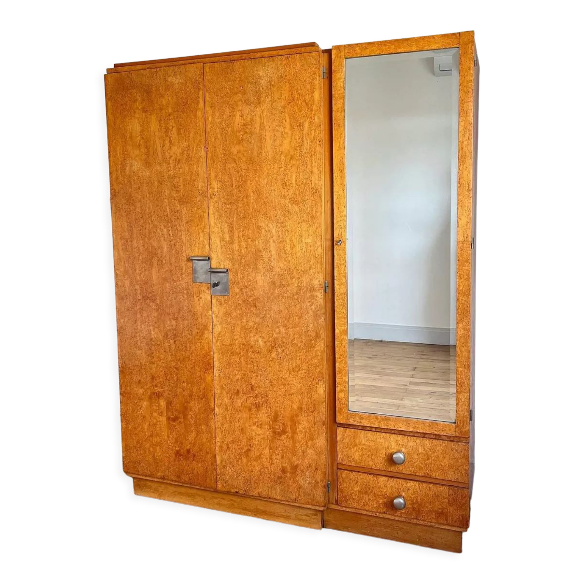 Art deco veneer cabinet