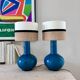 Paire de lampes "boule" en porcelaine - 1970