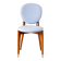 Beech wood chair, reupholstered in baby blue boiled wool, 1950.