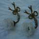 Pair of brass and glass wall lamps, 50s art deco style