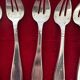 6 Oyster forks, Art Deco period 1930 - solid silver, initials YD