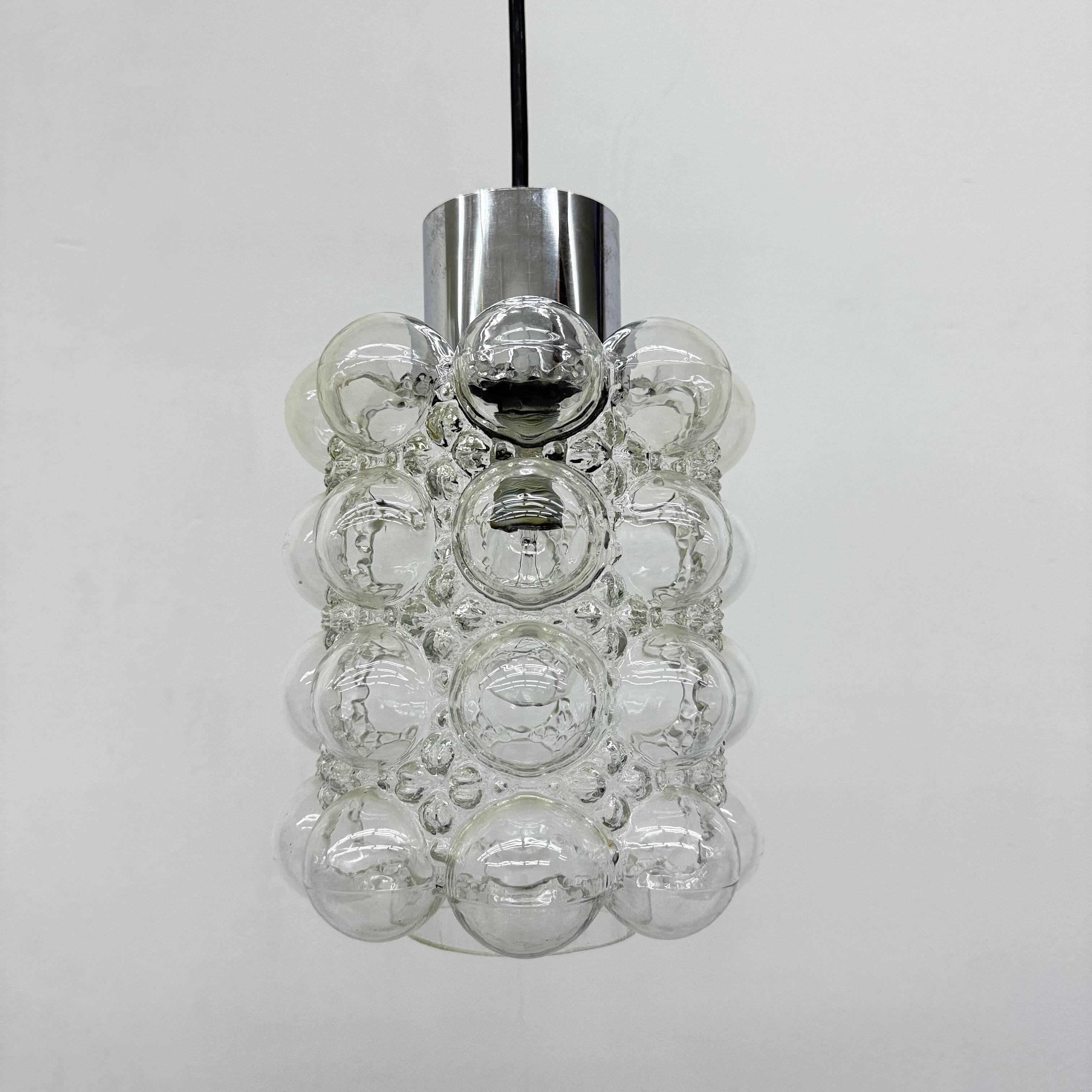 Large Bubble Glass Pendant by Helena Tynell for Limburg, Germany, 1970s
