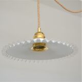 Pleated opaline suspension and jute cord