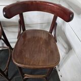 Paire de tabourets de bar à dossier
