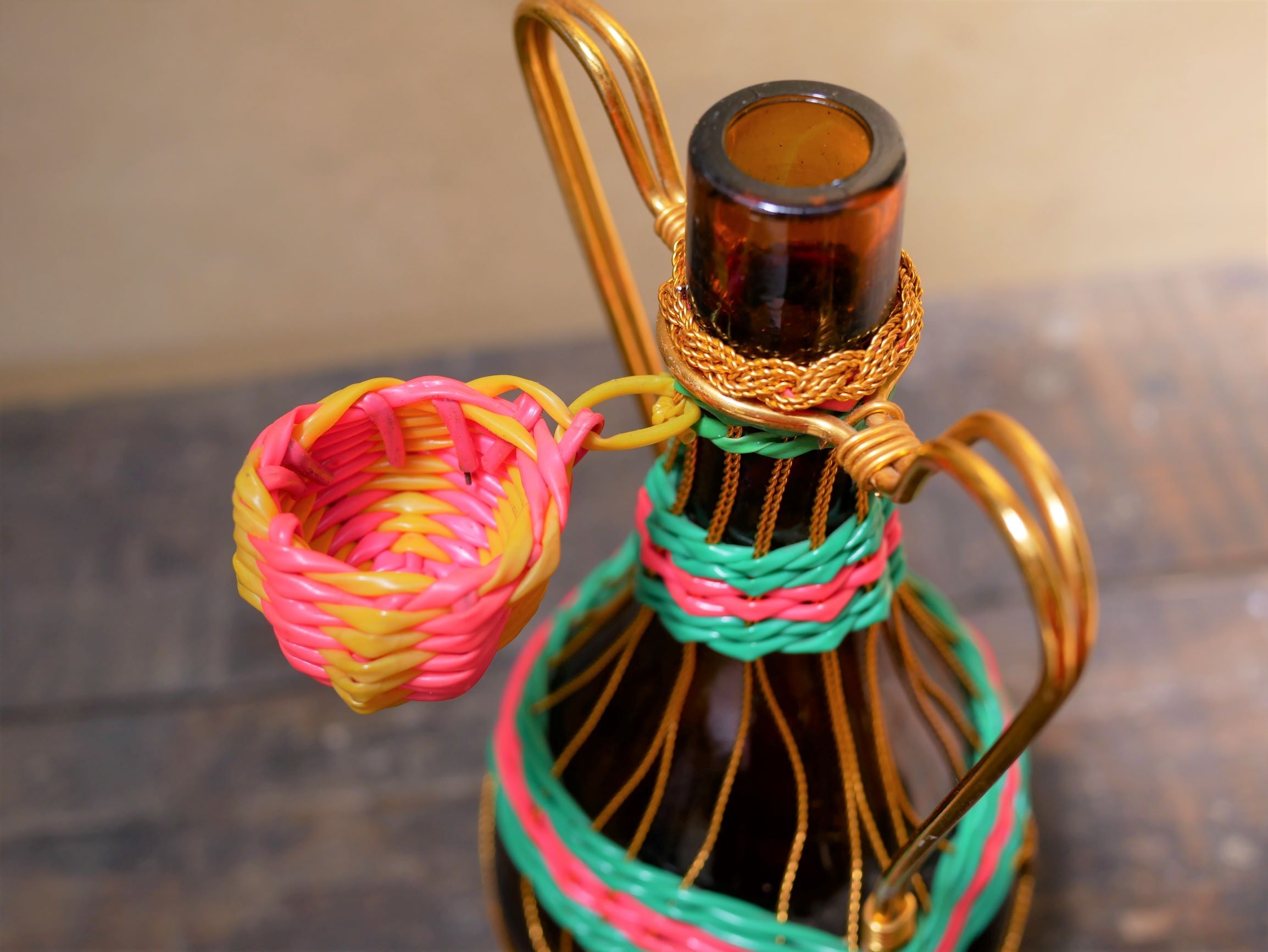 Vintage "scoubidou" bottle