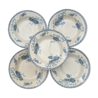 5 hollow plates Royat Sarreguemines
