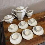 Lourioux-Foecy: 15-piece Art Deco style porcelain coffee service