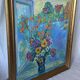 Oil painting on cardboard signed, dimensions: height - 88 cm, width - 75 cm.