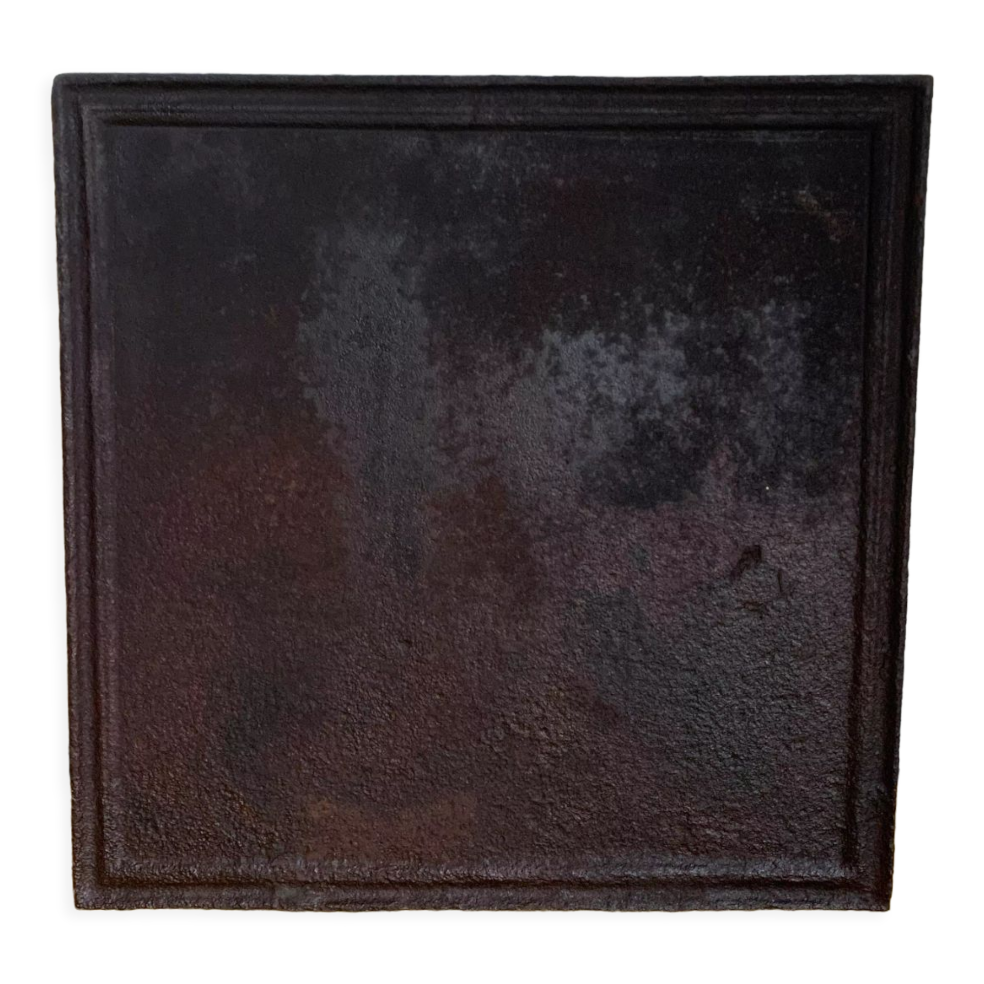 Cast iron fireplace plate neutral