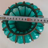 Vintage green blown glass lantern – bohemian spirit – Pier Import