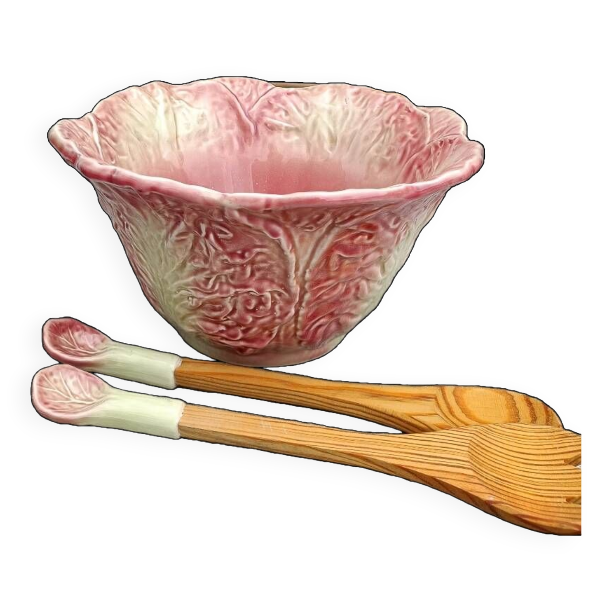 Pink cabbage slip salad bowl