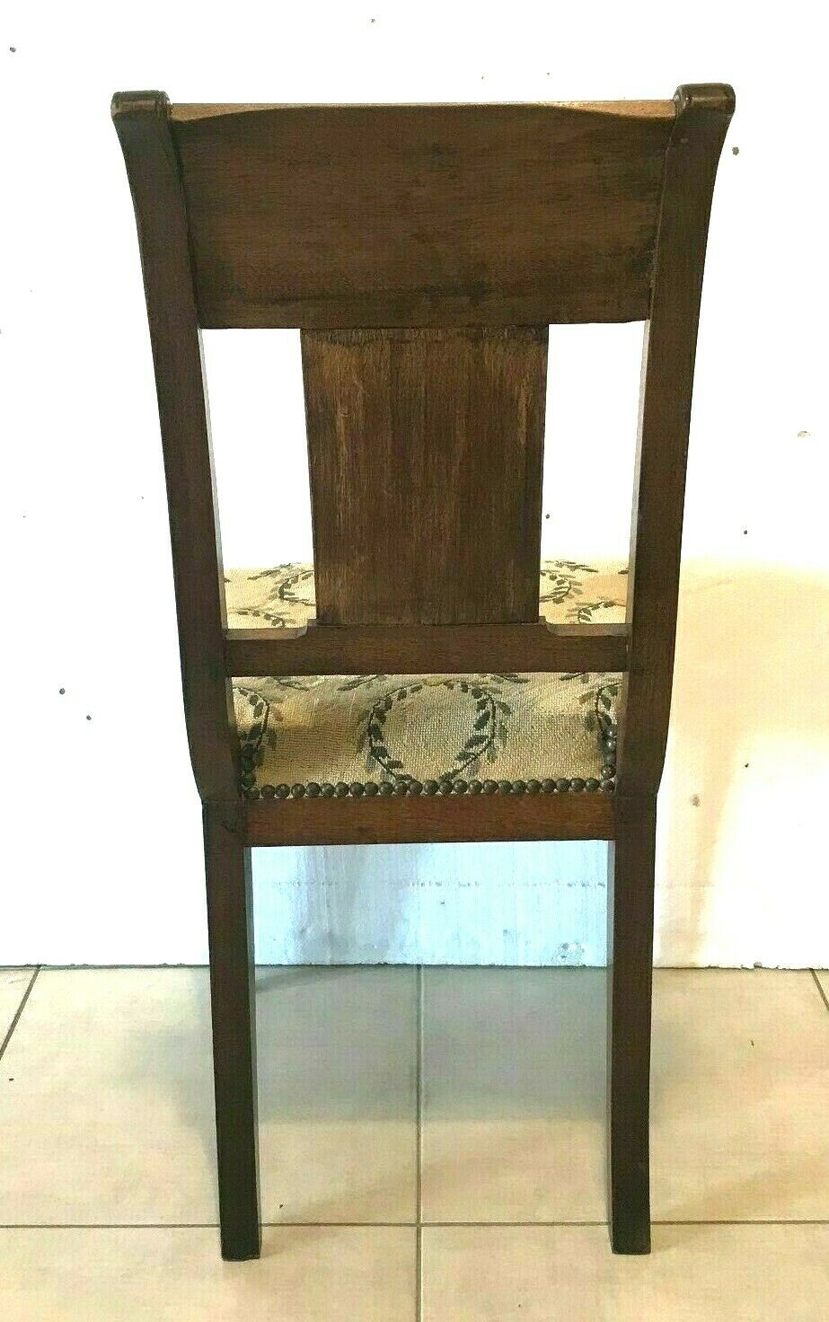 Four Directoire style mahogany chairs with 20th century fabric seats