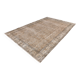 Tapis vintage en laine et coton beige au design floral