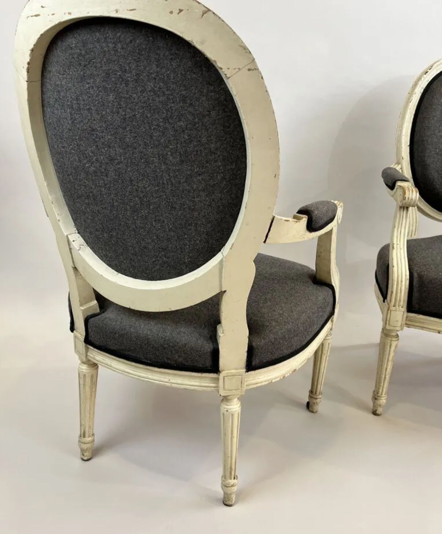 Pair of armchairs medallion louis XVI style-