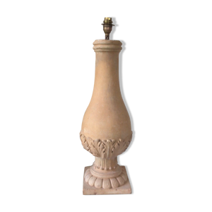 Pied de lampe balustre en terre