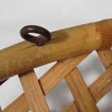 Porte-manteau mural vintage en bambou , Italie 1960-1970