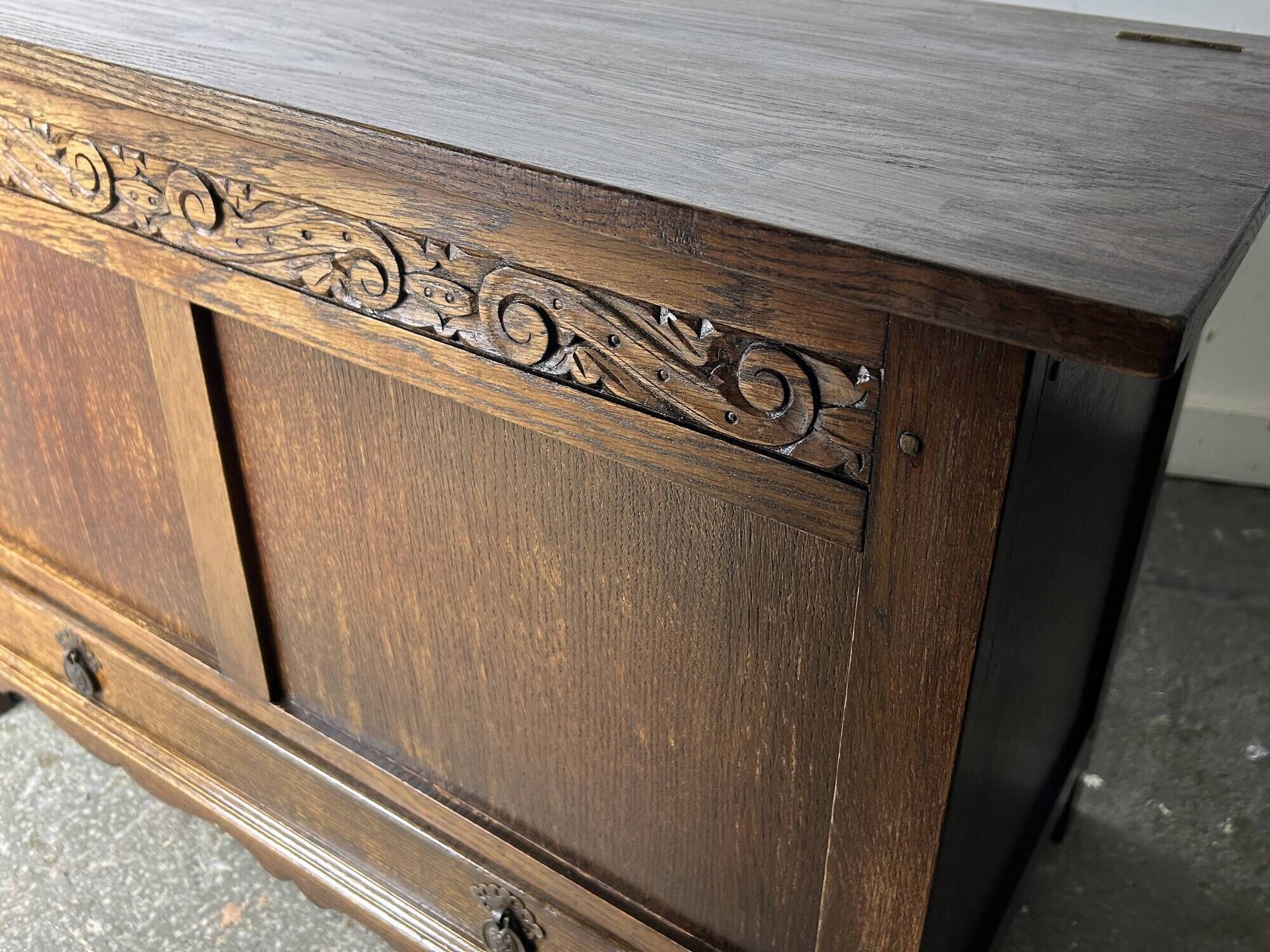 Early 20th Century Oak Blanket Box Mule Chest with Drawer Jacobean Style