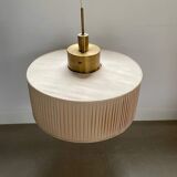 Vintage design pendant lamp, plissé shade, 1960s