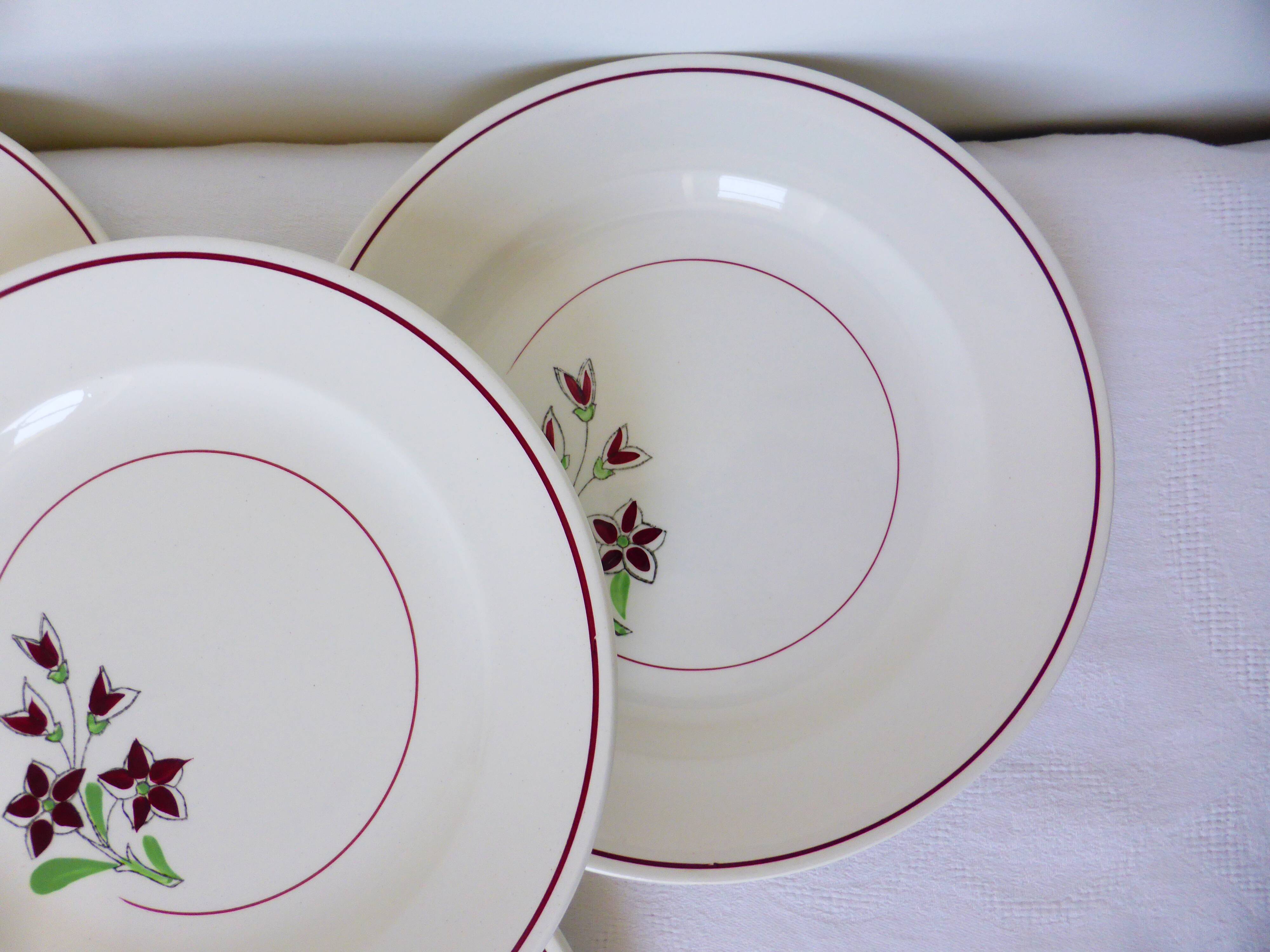 4 vintage flat plates from the Salins factory 210636