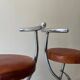 Bar stools in tubular chrome and tan leather, 1970s